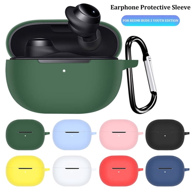 Protective Case Dust-proof Anti-scratch with Buckle Bluetooth-compatible Earphone Silicone Protective Skin for Redmi Buds 3 Youth Edition