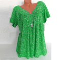 thumbnail image 1 of TIMIFIS Womens Summer Floral Tops V Neck T Shirts Cute Short Sleeve Tunic, 1 of 5