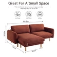 thumbnail image 5 of Get Set Style 86" Wide Convertible Sectional Sofa, Modern L Shape Couches with Left/Right Reversible Chaise, Mid-Century Sofa with Reversible Cushions (Cedar), 5 of 5