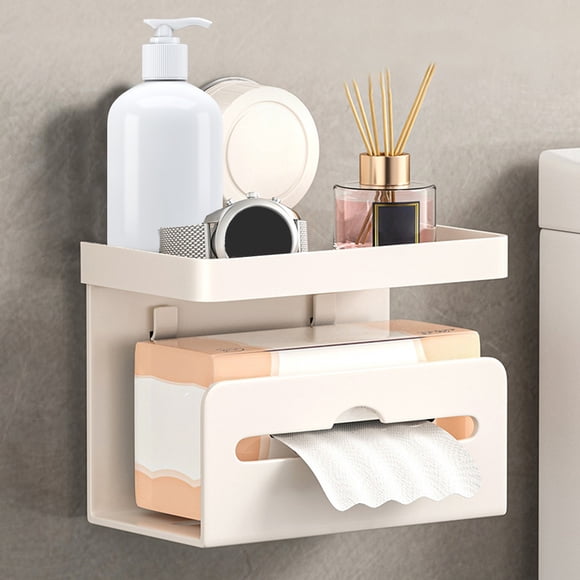 FHBVT Boîte à Papier à Ventouse pour Toilettes, Support Mural pour Rouleau de Papier Sans Perçage, Porte-Mouchoirs en Alliage, Forte Aspiration, Organisateur Compact pour Salle de Bain, Cuisine, Rangement Pratique