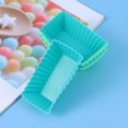 thumbnail image 4 of 8 Pcs Random Silicone Cupcake Moulds Square Muffin Moulds Cupcake Cups Non-Stick Heat Resistant Baking Molds for Home Cafe Random Color, 4 of 6