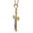 thumbnail image 2 of 14k Two-tone Gold Polished Crucifix Pendant and Cable Chain, 2 of 5