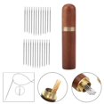 thumbnail image 4 of 24x Self Threading Needles with Wooden Needle Case Brown_Silver Needles, 4 of 9