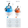 thumbnail image 3 of Portable Outdoor Camping Light, Rechargeable 1200mAh Battery Solar Powered And USB Charging, Outdoor Camping Hanging Tent Lamp With Adjustable Brightness, 3 of 8