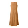 thumbnail image 3 of Kcodviy Robe d'Anniversaire Ronde Unie pour Femmes avec Poches, Décontractée, Longue, Grande Taille, en Satin, Robe Débardeur Quotidienne, 3 of 5