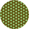thumbnail image 1 of Ahgly Tapis Rond Lavable en Machine Intérieur Transitionnel Brun Bronze Foncé, 3 Pieds Rond, 1 of 7