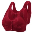thumbnail image 1 of Wancir Bras for Women 2025 New 2PC Woman's Embroidery Thin Style Ventilate Large Size Bra without Steel Rim, 1 of 4