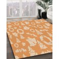 thumbnail image 3 of Ahgly Company Tapis d'Intérieur Lavables en Machine, Carré Transitionnel Néon Orange, Carré de 7', 3 of 7