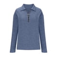 thumbnail image 4 of tarylea Fall Tops for Women Turn down Collar Half Zipper Sweatshirt Long Sleeve Solid Color Pullover Casual Athletic Tops, 4 of 7