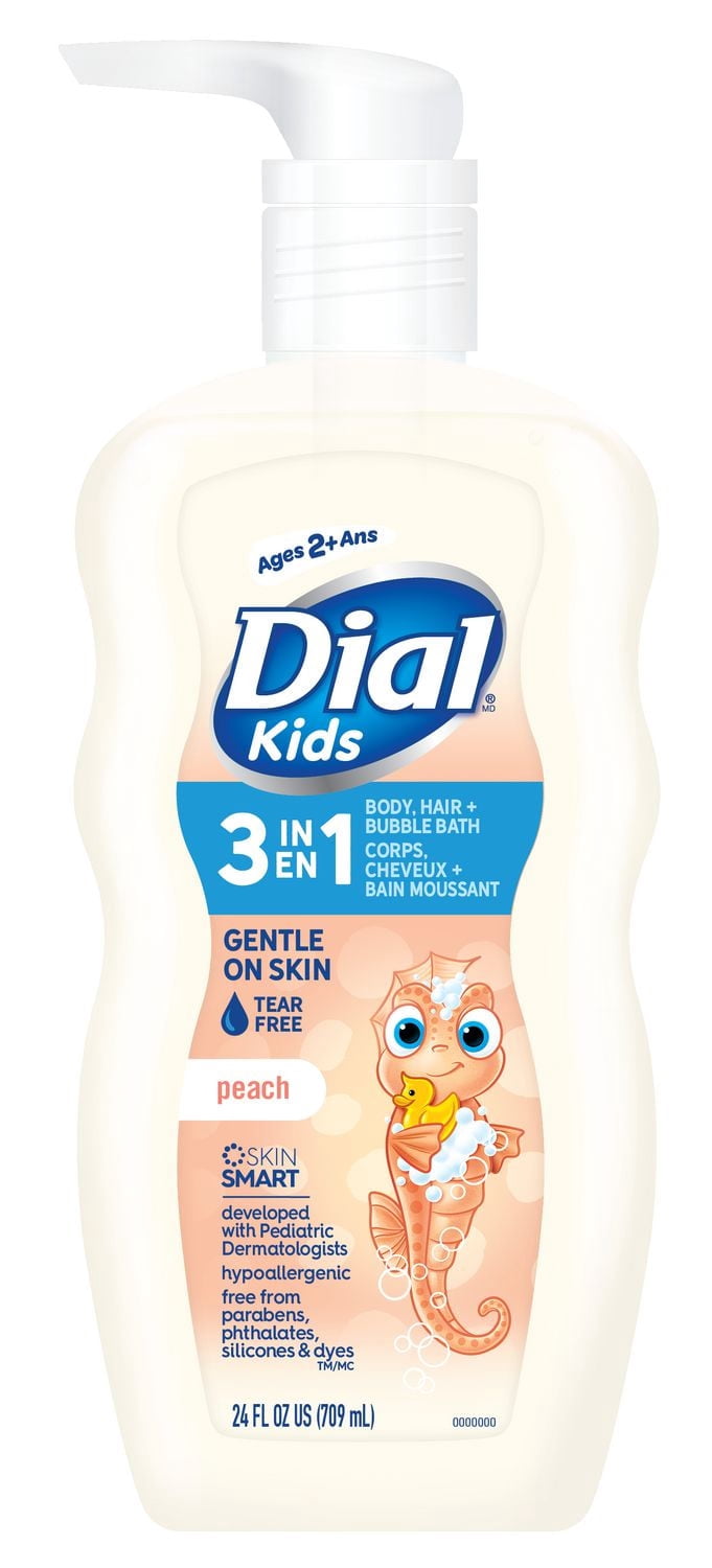 Dial Kids Peach 3IN1 Body, Hair + Bubble Bath, 709mL - Walmart.ca