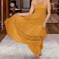 thumbnail image 2 of Hauts Sans Manches pour Femmes Été Femmes Été Décontracté Plage Haut Tube Sans Manches Uni Robe en Dentelle Robe d'Été pour Femmes Plage Hauts Tube pour Femmes Été Robe Haut Tube Femmes, 2 of 9