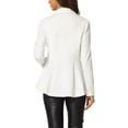 thumbnail image 3 of INSPIRE CHIC Blazer Gothique à Basque pour Femme à Col Rabattu, Ouvert à l'Avant, Ourlet Haut-Bas, TP Blanc, 3 of 6