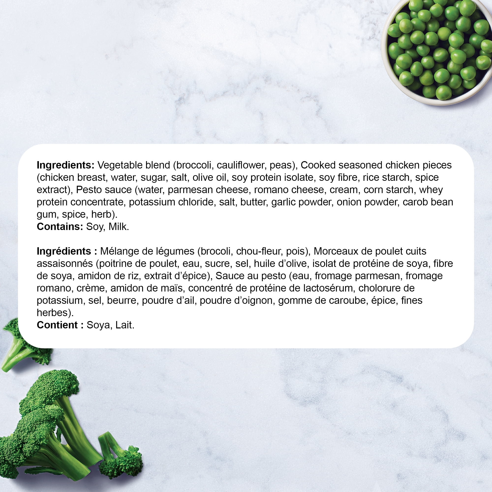 Healthy Choice Simply Steamers Grilled Chicken Pesto & Vegetables Frozen Dinner, Chicken with Broccoli, Cauliflower and Peas in Pesto Sauce, 28g of Protein, Frozen Dinner, 259g