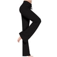 thumbnail image 1 of CFLVAEK Modal Crossover Yoga Pants Women Plus Size Tummy Control with Drawstring Active Solid Wide Leg Jogger Pant Stretch Mid Rise Jogging Trouser Casual Full Length Lounge Flare Legging Black XXXL, 1 of 3