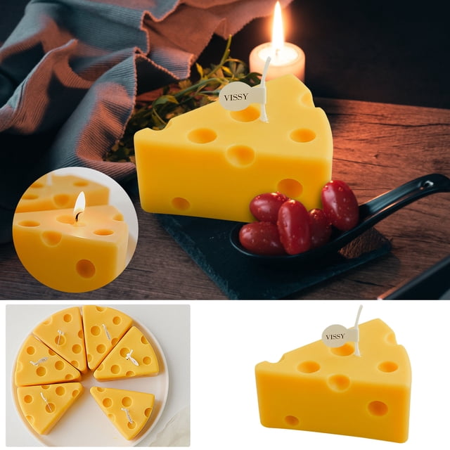 Danhjin Candle Decoration Mini Cheese Scented Candle Cute Birthday Gift Furniture Ornament Cake Cheese Candle Scented Candles