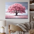 thumbnail image 1 of Designart Trees Oversized Wall art decor, Tree Canvas wall art, Spring Awakening Pink Tree Serenade I , Pink Traditional Canvas wall art, 20x12 inches, 1 of 5