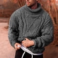 thumbnail image 1 of Pull Tricoté à Manches Longues pour Hommes, Mode Hiver, Col Montant, Chaud, Extérieur, 1 of 3