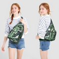 thumbnail image 4 of Boho Jungle Sling Backpack - Artistic Tropical Foliage Pattern Crossbody Bag, Multi-Pocket Organization, 4 of 4