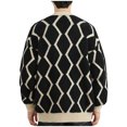thumbnail image 4 of UVEASISHA Cardigan Doux pour Homme Chandail Mode à Simple Boutonnage Col Châle Veste Tricotée à Boutons Décontractée à devant Ouvert Cardigans Confortables Chandails en Tricot Amples Hauts Rabais de 90 % Liquidation Noir TG, 4 of 4