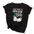 thumbnail image 2 of Hauts d'Été Grande Taille pour Femmes à Manches Courtes Femmes Été T-Shirt à Manches Courtes à Imprimé de Lettres Tunique Décontractée Hauts Blouse T-Shirt à Col en V Femmes en Liquidation, 2 of 3