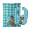 thumbnail image 1 of Carolines Treasures BB8693STBU Christmas Month 7 Reindeer Baby Bib & Burp Cloth, 1 of 1