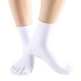 thumbnail image 5 of Maytalsory Cozy Five Toe Socks Breathable Cotton High Crew Socks Athletic Solid Socks White 1Set, 5 of 5
