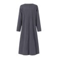 thumbnail image 3 of LSLJS Robe Maxi Ample Unie à Manches Longues pour Femme avec Poche en Mousseline, Robe Ample de Printemps Hiver pour Fille, Robe Grande Taille, 3 of 4