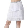 thumbnail image 1 of lionlar Jupe de Danse Latine Mode Robe Douce et Confortable pour Femmes pour Samba Tango Blanc TG, 1 of 7