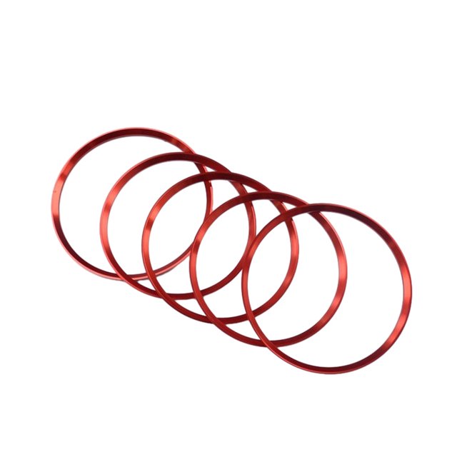 mmirethe Decoration For All Car Vent Outlet Rings Aluminum Alloy Fashion Car Vent Decoration Trim Anti-rust red 1Set