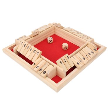 Wooden Dice Game, Wooden Board Dice Toy, Easy To Learn Shut The Box Board, 4 Sided 10 Numbers Games, For KTV Bar