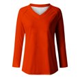 thumbnail image 4 of KIHOUT Spring Winter Womens Tops Fashion Casual Long Sleeve V-Neck Solid Color Ladies Tops Blouse, 4 of 4