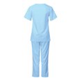 thumbnail image 4 of Penkiiy Women's Short-Sleeved V-Neck Scrub Set, Light Blue, 2XL, 4 of 6