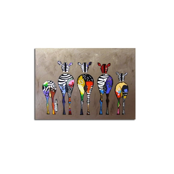 Abstract Cartoon Zebra Oil Painting Colorful Wall Decorative Canvas Art Pictures No Framed Oil Drawing Posters