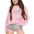 thumbnail image 1 of AJIWYH Chandails pour Adolescentes Chandail pour Fille Automne et Hiver à Lettres Imprimées Col Rond à Manches Longues Chandails pour Filles Rose,11-12 Ans, 1 of 4