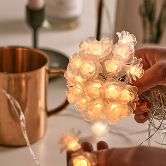 HOARBOEG Rose Small Colorful Lights Star Lights Valentine's Day Bedroom Decorative String Lights Camping Stall Ambient Light String