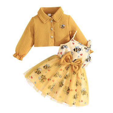Toddler Girl Dresses Girls Summer Dresses Sleeveless Cute Cami Dresses and Long Sleeve Jacket Set 2 Piece Outfits Cute Outfits for Girls 2-3 Years