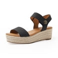 thumbnail image 1 of Chaussures en Paille pour Femmes à Plateforme à Bout Ouvert Antidérapantes à Talon Compensé Sable, 1 of 9
