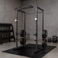 thumbnail image 3 of GloryStar Heavy Duty Squat Rack Power Cage for Home Gym, 1100 LB Capacity Power Rack Features Pull-Up Bar, Dip Bars, Adjustable Safety Spotters, J-Hooks, and Built-in Plate Storage, 3 of 8