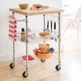 thumbnail image 2 of TRINITY - Desserte avec planche à découper en bambou EcoStorage™ - Chrome, 2 of 6