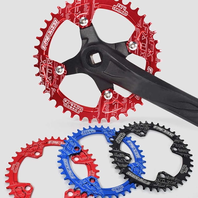Practical Round Narrow Wide Chainrings Wear-resistant Lightweight Chainwheel High Strength Tooth Plate Parts with Sprocket Bolts Blue