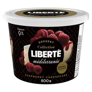 Yogourt Liberté Méditerranée 9 %, gâteau au fromage aux framboises, 500g