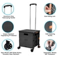 thumbnail image 2 of FELICON SELORSS Foldable Utility Cart Folding Portable Rolling Crate Handcart with Durable Heavy Duty Plastic Telescoping Handle Collapsible 4 Rotate Wheels for Travel Shop Move L, 2 of 7