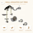 thumbnail image 4 of PawHut Ensemble de 5 Étagères Murales pour Chats d'Intérieur, Gris Pâle, 4 of 10