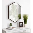 thumbnail image 3 of Kate and Laurel Rhodes Mid-Century Modern Hexagon Wall Mirror, Walnut Brown, 31x22-Inches, 3 of 5