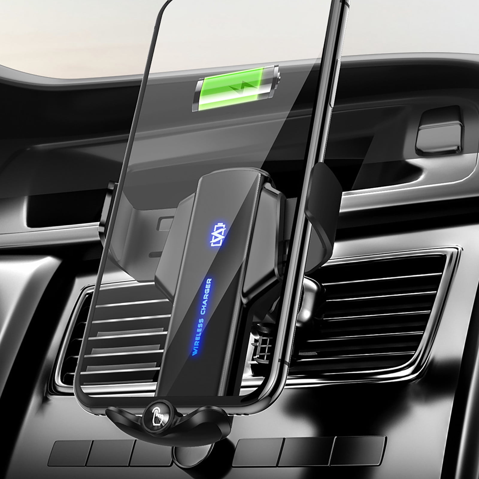 Wireless Car Charger for All Smartphones,15W Fast Charging,Auto-Clamping Car Wireless Charger A-Ir Vent Car Phone Mount Car Cell Phone Holder