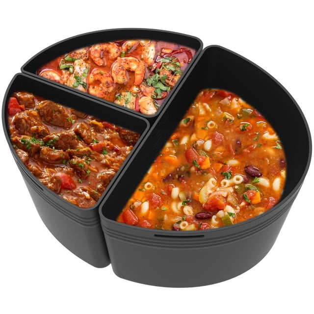 3 Pcs Séparateur de Mijoteuse pour Casserole de 6 QT, Étanche, Séparateur de Mijoteuse Réutilisable en Silicone, Séparateur de Mijoteuse Résistant à la Chaleur, Doublure de Cuisson Compatible Lave-Vaisselle