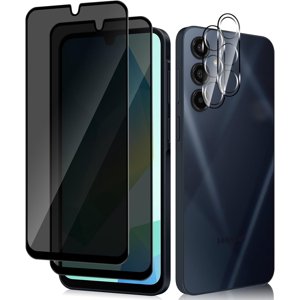 For Samsung Galaxy A16 5G Privacy Screen Protector, [2+2 Pack] 9H Hardness Anti-Spy Tempered Glass +Camera Lens Protector, Anti-Fingerprint, Anti-Scratch for Galaxy A16