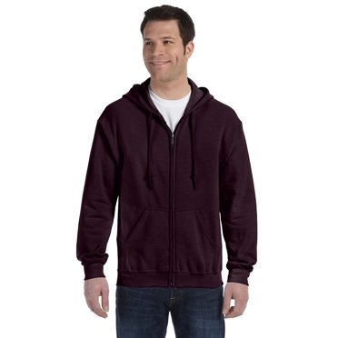 Gildan Mens Heavy Blend Full Zip Hooded Sweatshirt, S, Dark Chocolate