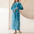 thumbnail image 2 of AherBiu Womens Robes Lightweight Fleece Warm Bathrobe Pajamas Plush Soft Comfy Wedding Party Long Robe with Belt, 2 of 6