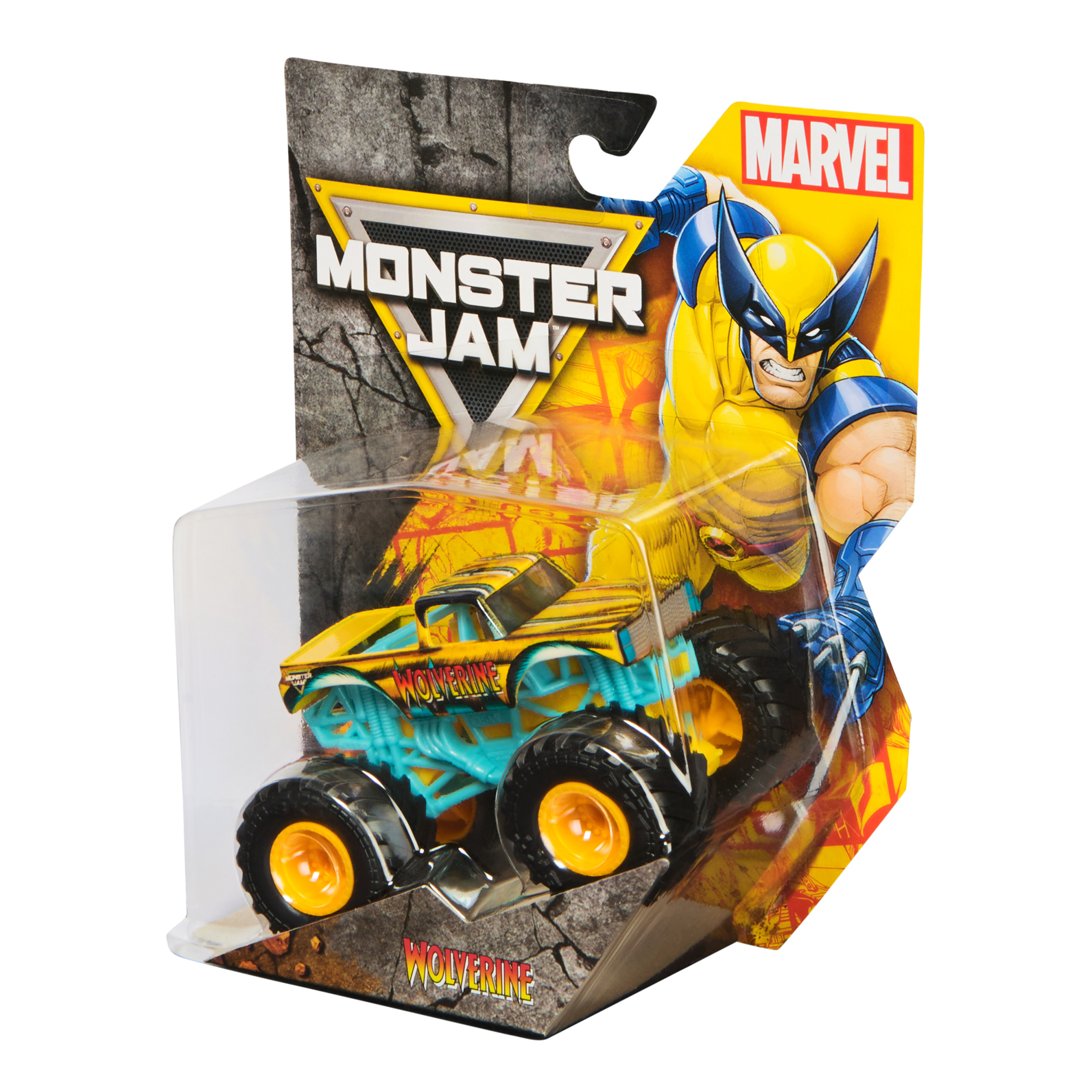 Monster Jam, Monster truck Marvel Wolverine officiel, véhicule en métal moulé, échelle 1:64, jouets de super-héros pour garçons à partir de 3 ans